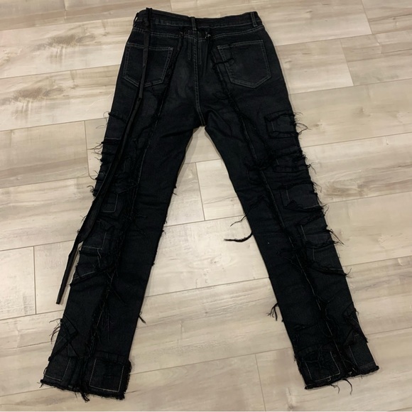 Rick Owens Black Distressed Jeans - Picture 2 of 5
